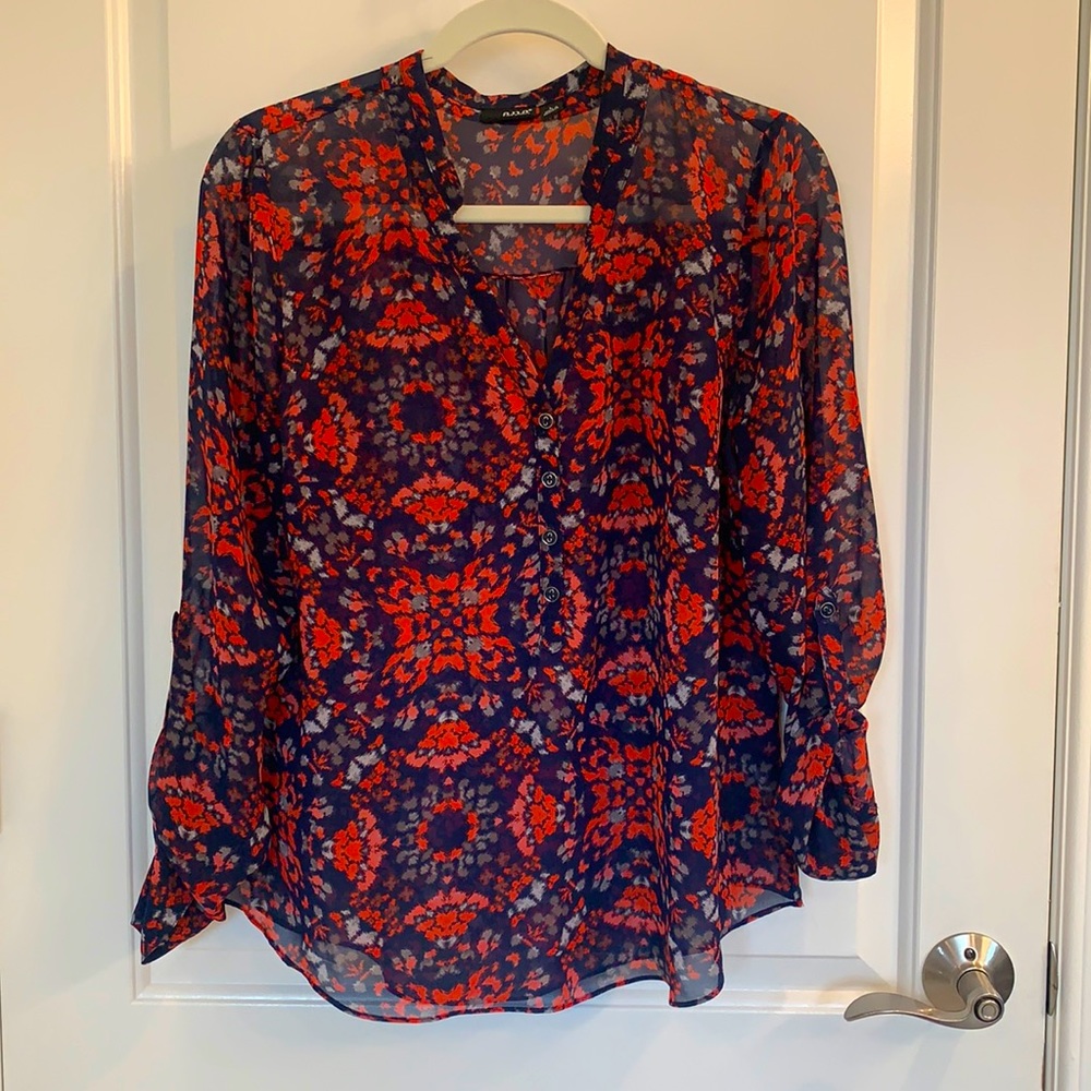 Ana Navy and Red Blouse